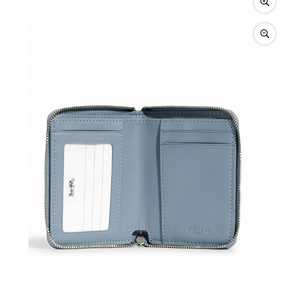 Coach Blue Wallet with Monogram Pattern and Zipper Closure - Picture 2 of 4